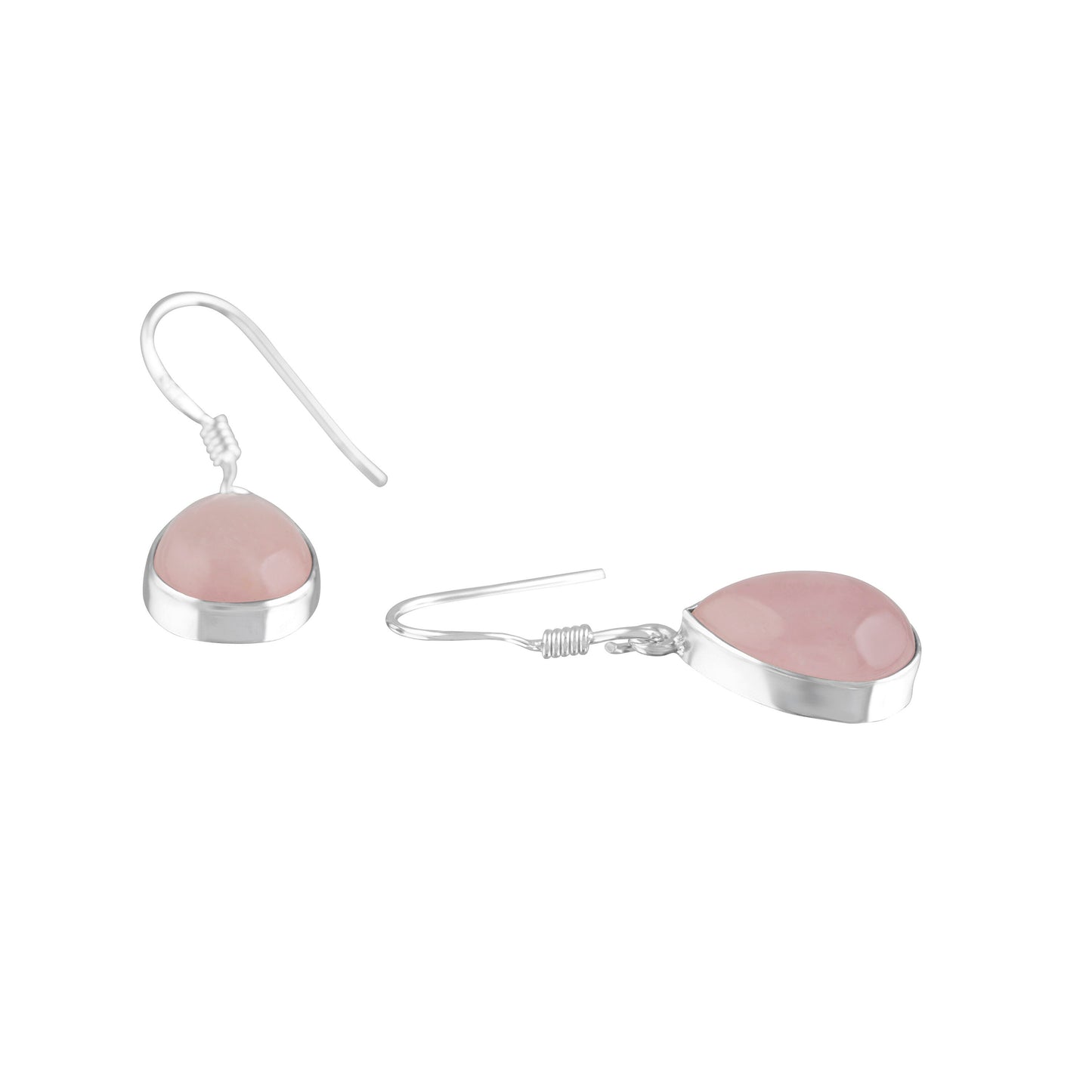 Teardrop/leaf/pear shaped Minimalist Rose Quartz 925 silver earrings, Simple pink earrings, Taurus zodiac January birthstone gift, Australia, Zorbajewellers