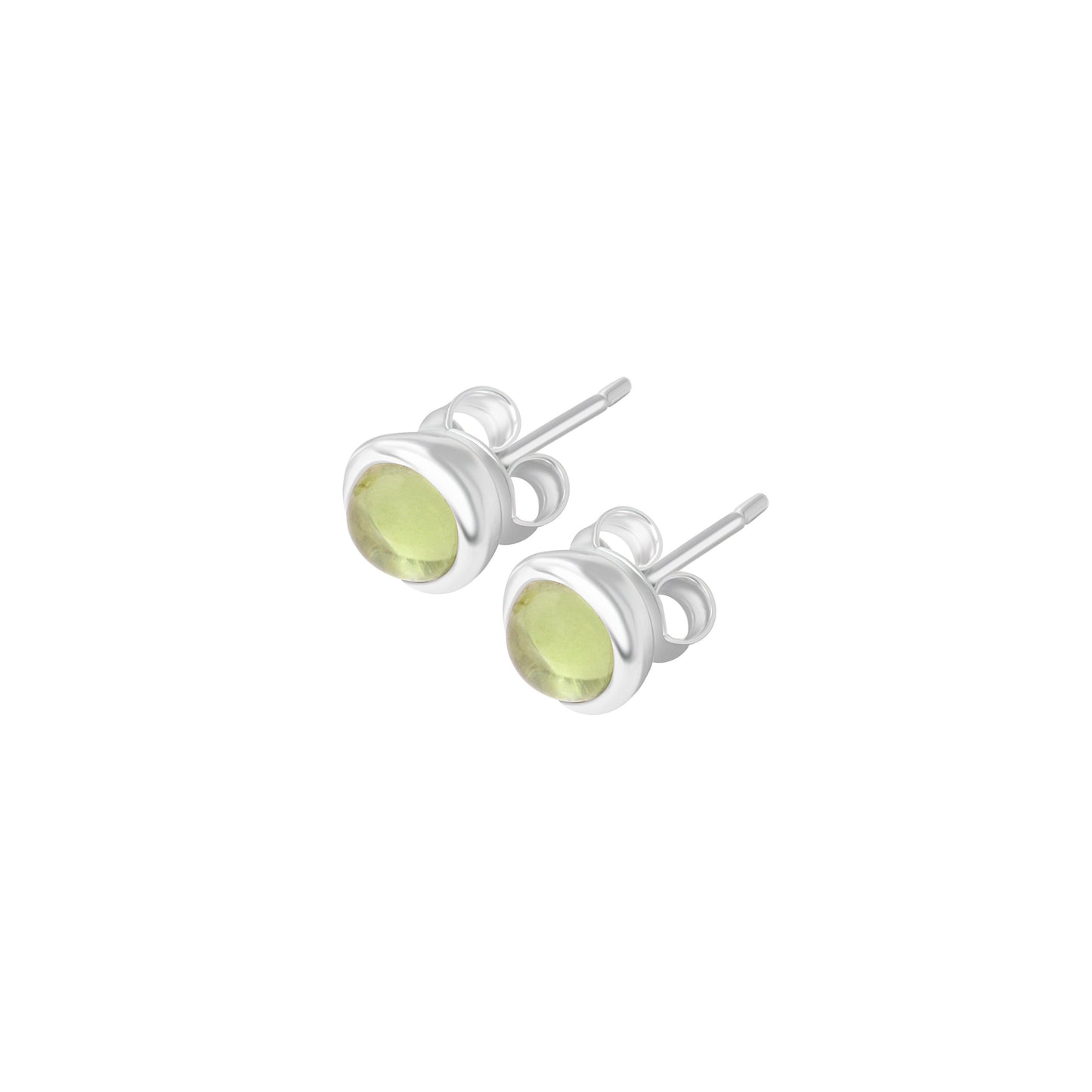 Genuine PERIDOT Gems Solid 925 Sterling SILVER Minimalist Round Stud Earrings, Olive Green Beautifully Cut Peridot Earrings, Australia, Zorbajewellers