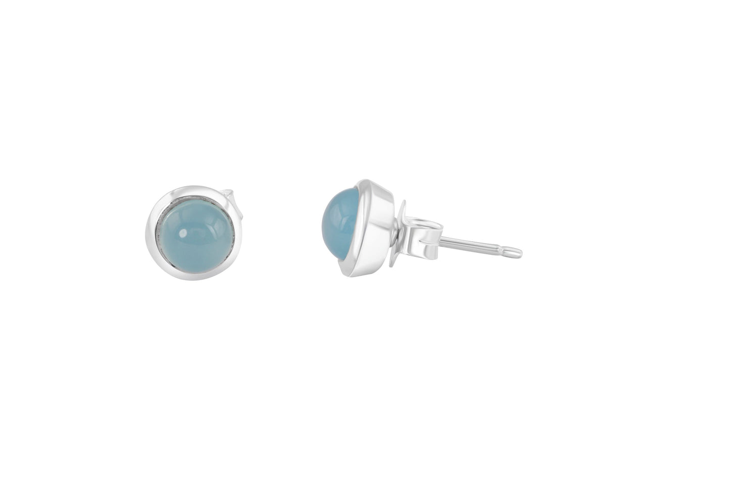 Genuine GREEN CHALCEDONY Gems Solid 925 SILVER Minimalist Stud Earrings, December Birthstone Gift, Sagittarius Zodiac, Australia, Zorbajewellers