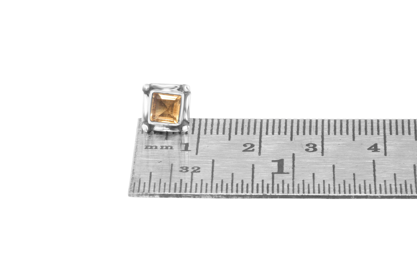 Genuine Citrine Gems Solid 925 Oxidized SILVER Square Stud Earrings, Filigree edges square studs, November birthstone, gift, Australia, Zorbajewellers