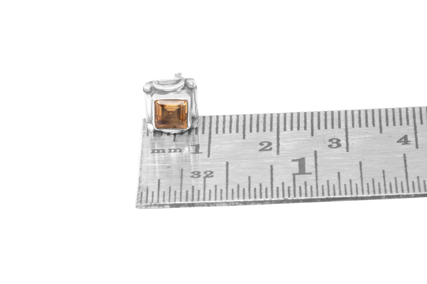 Genuine Citrine Gems Solid 925 Oxidized SILVER Square Stud Earrings, Filigree edges square studs, November birthstone, gift, Australia, Zorbajewellers