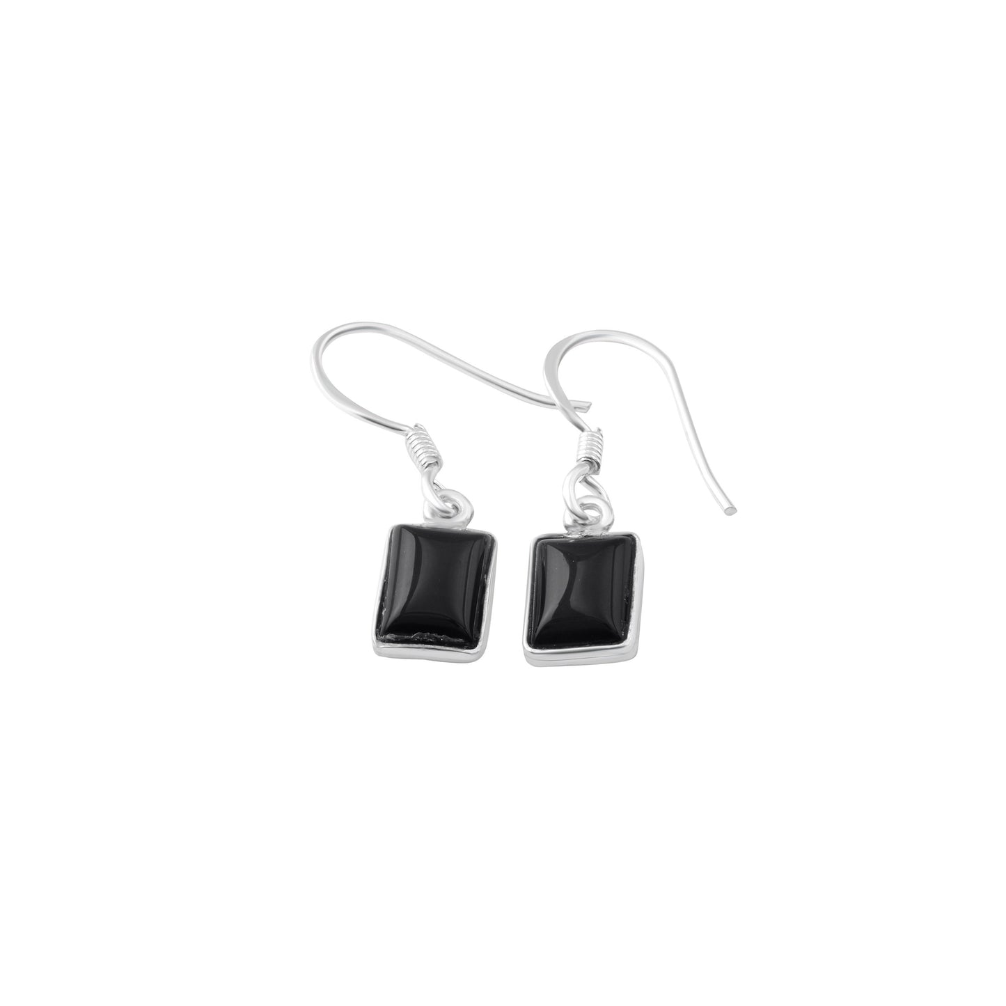 Genuine Black Onyx Gems 925 Silver Rectangle Shaped Earrings, Black Onyx 925 Silver Earrings, Leo Zodiac December Birthstone, Australia, Zorbajewellers