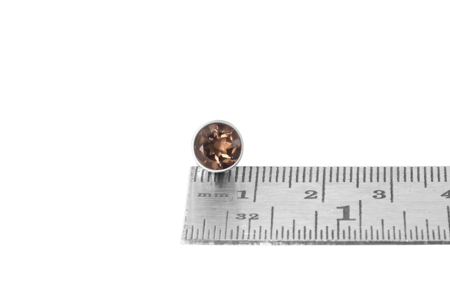 Round shaped natural brown smoky QUARTZ GEMS 925 Sterling SILVER Stud Earrings, Minimalist design, brown gems stud earrings, Australia, Zorbajewellers