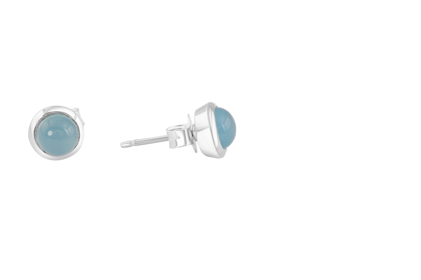 Genuine GREEN CHALCEDONY Gems Solid 925 SILVER Minimalist Stud Earrings, December Birthstone Gift, Sagittarius Zodiac, Australia, Zorbajewellers