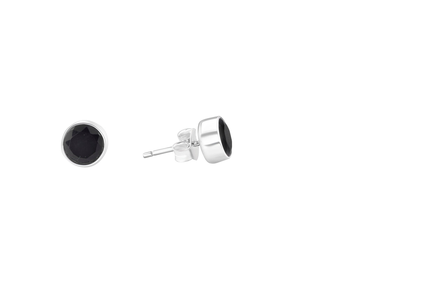 Beautifully Cut Black Onyx Gemstones Solid 925 Sterling Silver Stud Earrings, black onyx studs, classy black stud earrings, Australia, Zorbajewellers