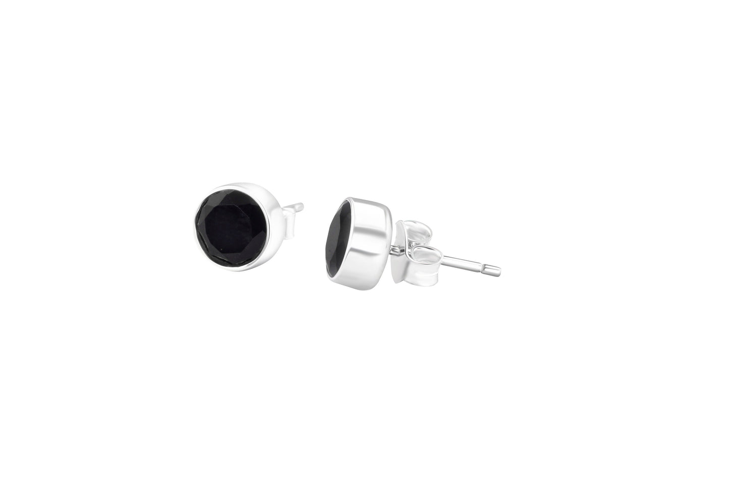 Beautifully Cut Black Onyx Gemstones Solid 925 Sterling Silver Stud Earrings, black onyx studs, classy black stud earrings, Australia, Zorbajewellers