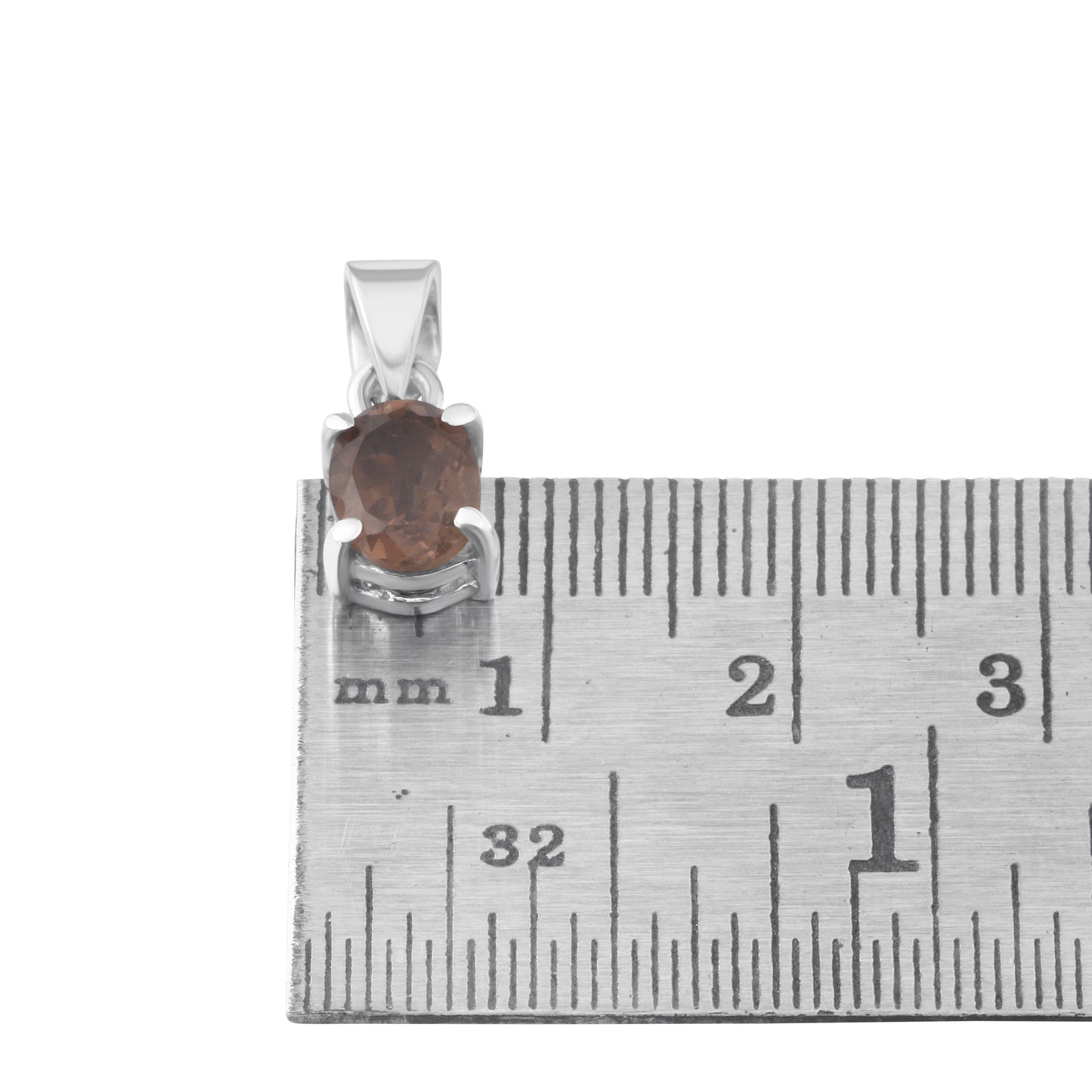 Minimalist Cut-Stone Oval Smoky Quartz Solid 925 Silver Prong Set Pendant, Simple Pendant, Capricorn Zodiac November Birthstone, Australia, Zorbajewellers