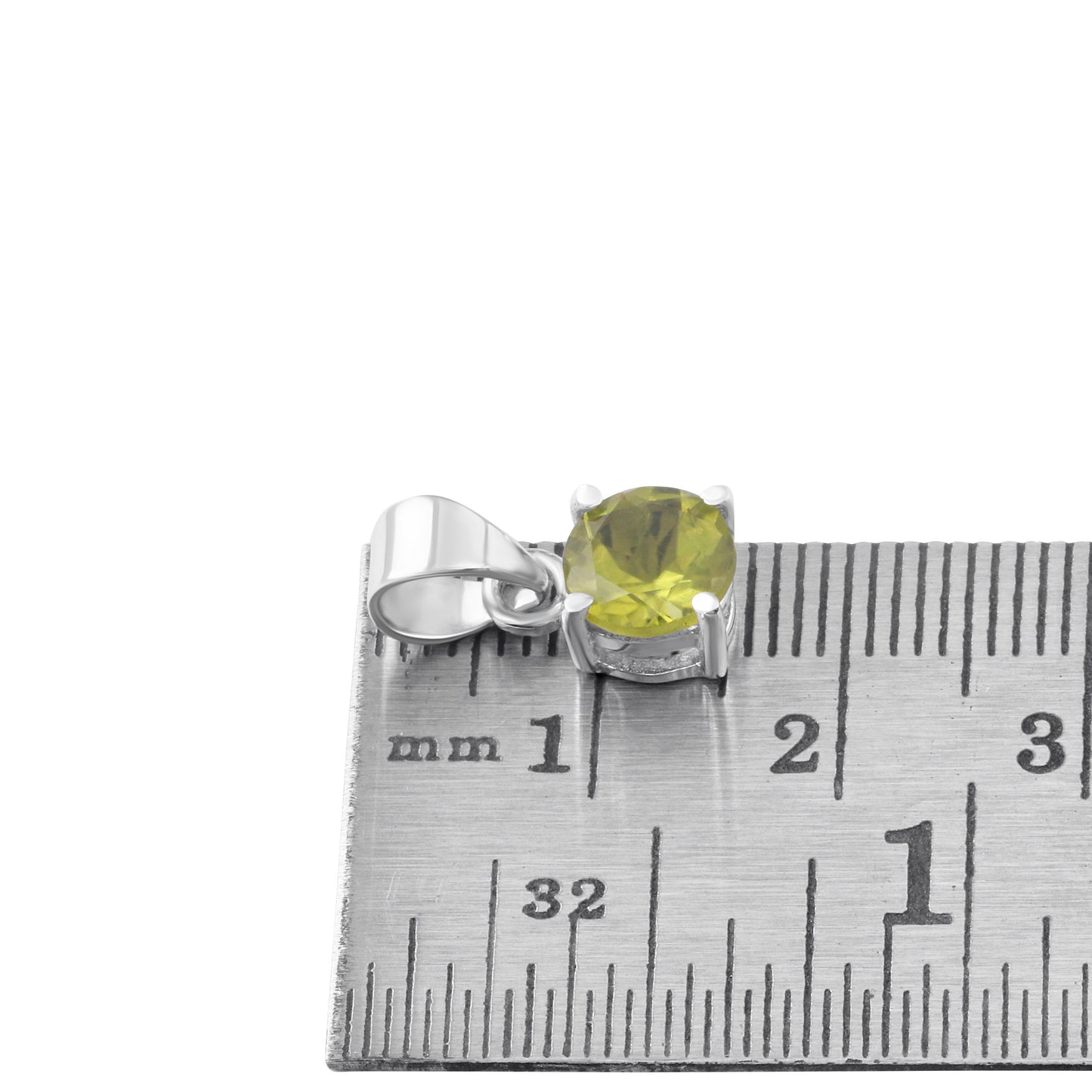 Minimalist Cut-Stone Round Peridot Solid 925 Silver Prong Set Pendant, Simple Pendant, Leo Zodiac August Birthstone gift, Australia, Zorbajewellers