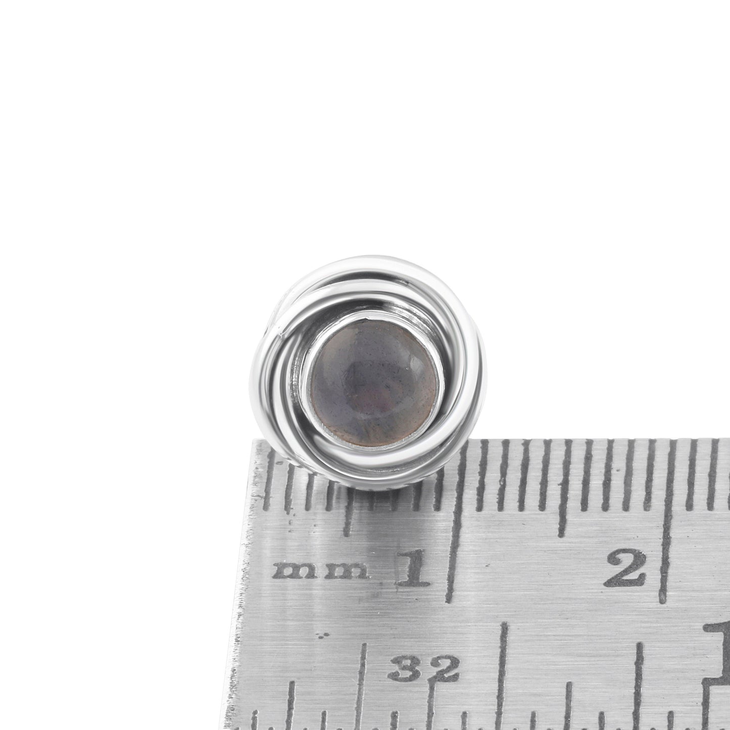 Genuine LABRADORITE Gems SOLID 925 Oxidized SILVER twirl Stud Earrings, Round Shaped Cut Labradorite Sterling Silver Earrings, Australia, Zorbajewellers