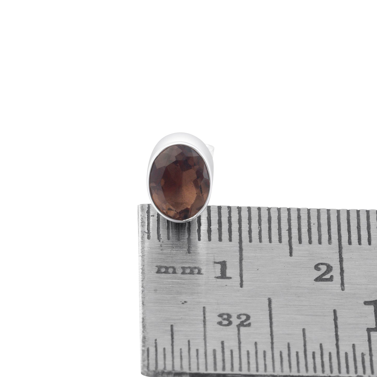 Genuine Oval shaped natural brown smokey quartz Sterling Silver Stud Earrings, Minimalist design, Clear brown, Australia, Zorbajewellers