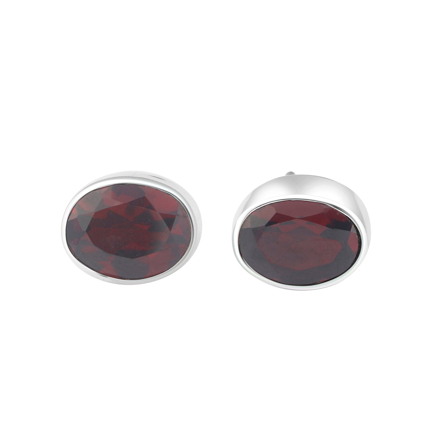 Genuine Red GARNET Oval GEMS 925 SILVER Stud Earrings, Oval Red Garnet Stud Earrings, Capricorn Zodiac January Birthstone, Australia, Zorbajewellers
