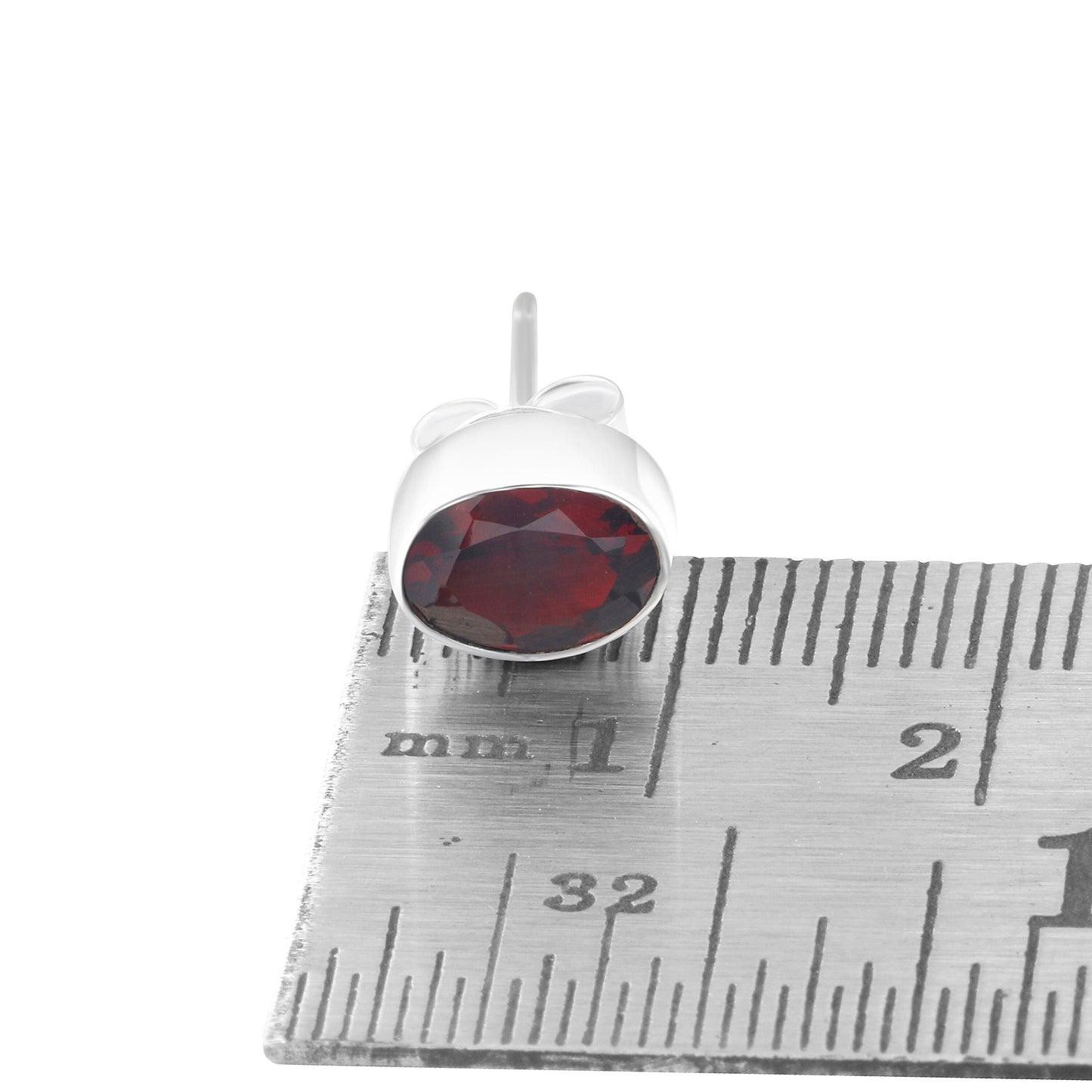 Genuine Red GARNET Oval GEMS 925 SILVER Stud Earrings, Oval Red Garnet Stud Earrings, Capricorn Zodiac January Birthstone, Australia, Zorbajewellers