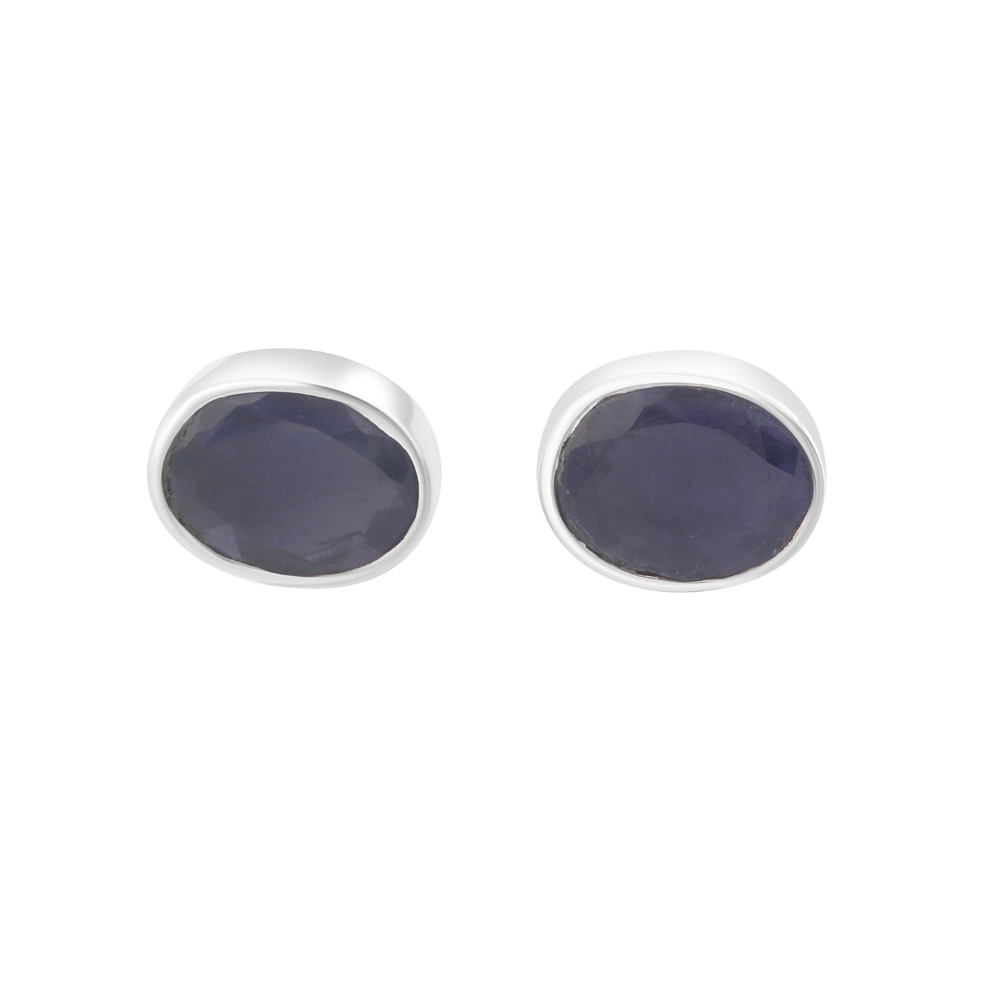 Genuine Iolite Oval Cut Gems Solid 925 Sterling SILVER Oval Stud Earrings, Sagittarius & Taurus Zodiac, September Birthstone, Australia, Zorbajewellers