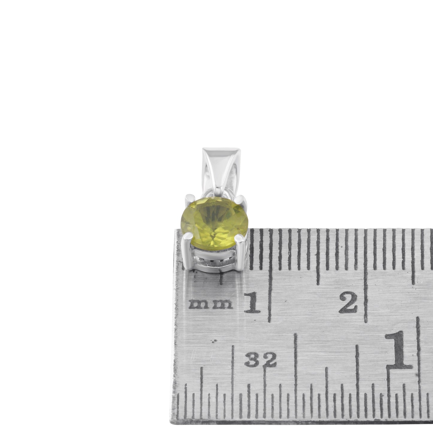 Minimalist Cut-Stone Round Peridot Solid 925 Silver Prong Set Pendant, Simple Pendant, Leo Zodiac August Birthstone gift, Australia, Zorbajewellers