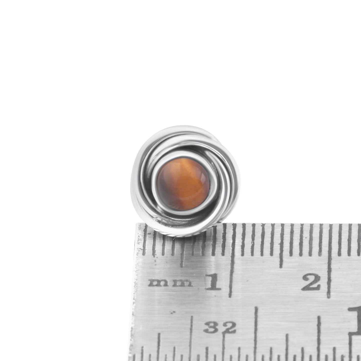 Tiger's Eye Gemstones Solid 925 Sterling Silver Twirl Stud Earrings, Tiger Eye gemstone studs, July Birthstone, Tiger Eye Australia, Zorbajewellers