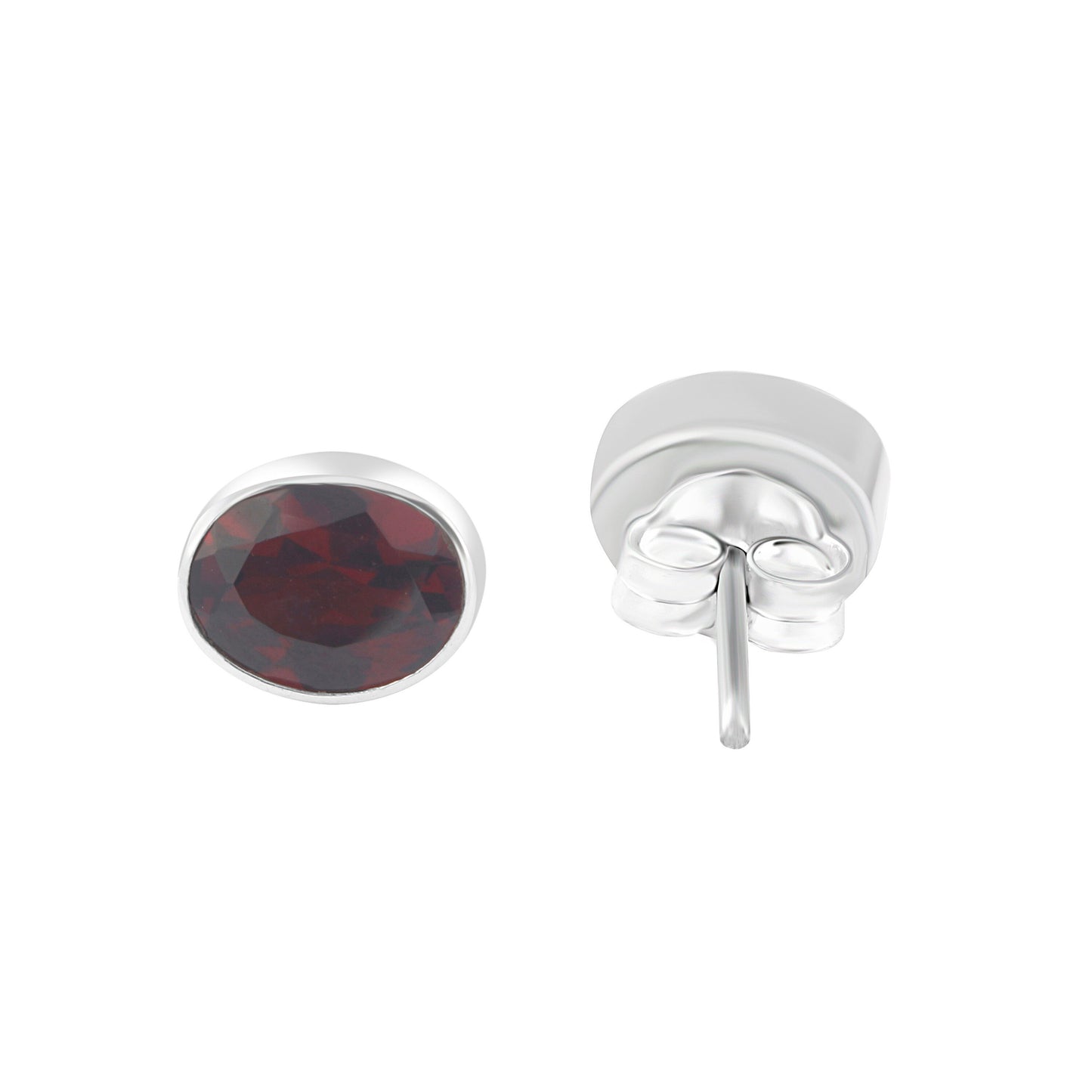 Genuine Red GARNET Oval GEMS 925 SILVER Stud Earrings, Oval Red Garnet Stud Earrings, Capricorn Zodiac January Birthstone, Australia, Zorbajewellers