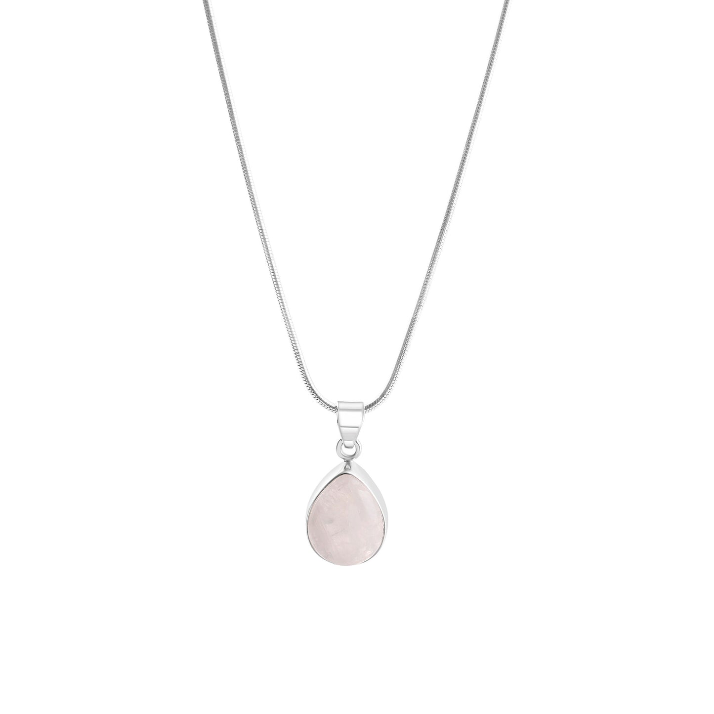 Moonstone (white) gemstone pear/teardrop/leaf shaped Solid Sterling Silver Minimalist necklace pendant, Cancer Zodiac Birthstone, Australia, Zorbajewellers
