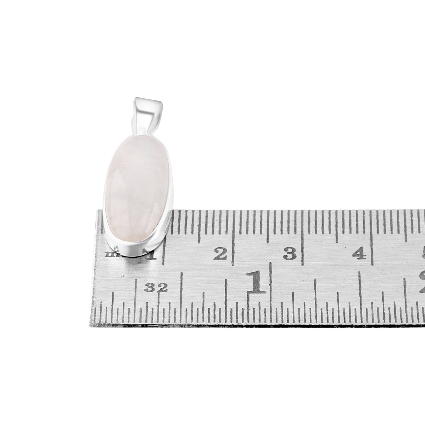 Medium moonstone (white) gemstone long oval cut Solid Sterling Silver Minimalist necklace pendant, Cancer Zodiac July Birthstone, Australia, Zorbajewellers