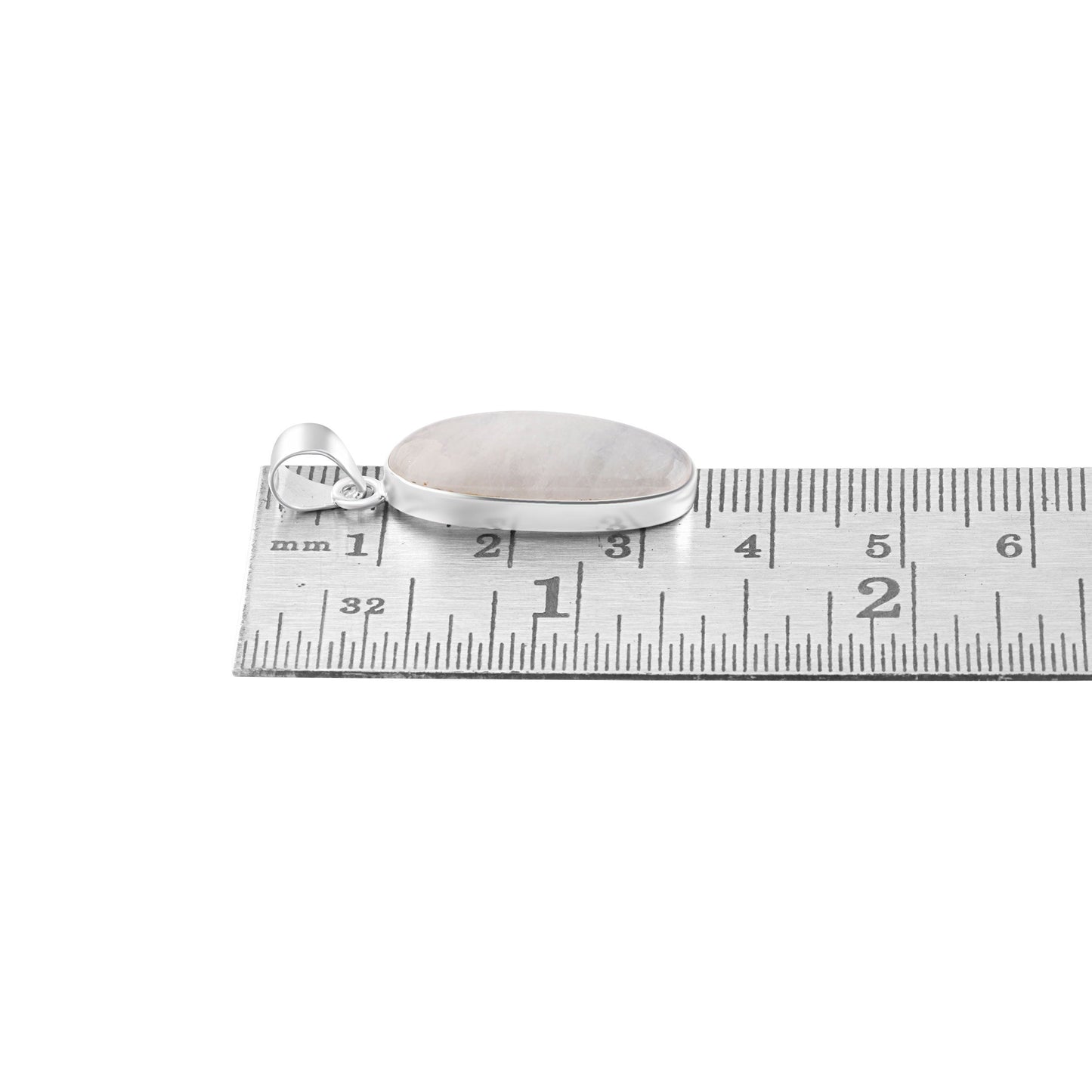 Medium moonstone (white) gemstone long oval cut Solid Sterling Silver Minimalist necklace pendant, Cancer Zodiac July Birthstone, Australia, Zorbajewellers
