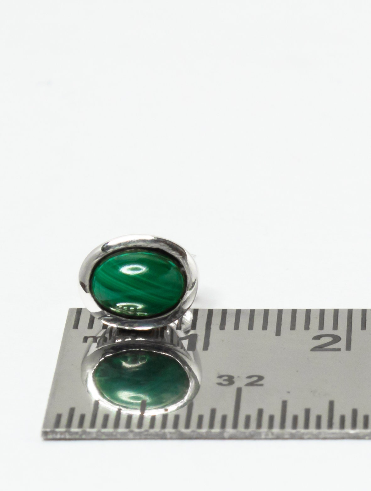 Green Malachite Stud Earrings, Minimalist Green Silver Earrings, Oxidized Silver, Oval Shaped Stud Earrings, Textured Green, Australia, Zorbajewellers