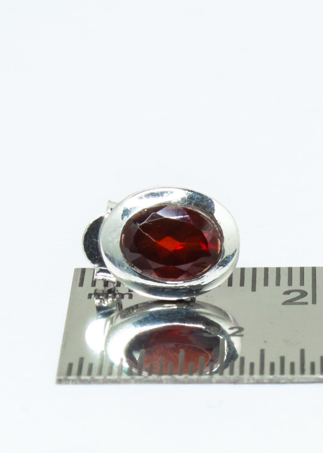 Oval Shaped Genuine Red GARNET Gemstone 925 SILVER Stud Earrings, Red Garnet Stud Earrings, Capricorn Zodiac January Birthstone, Australia, Zorbajewellers