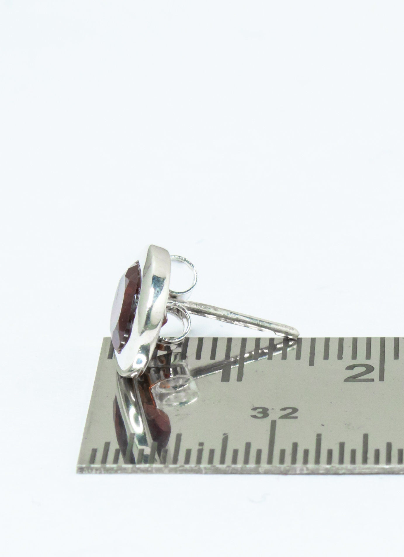 Oval Shaped Genuine Red GARNET Gemstone 925 SILVER Stud Earrings, Red Garnet Stud Earrings, Capricorn Zodiac January Birthstone, Australia, Zorbajewellers