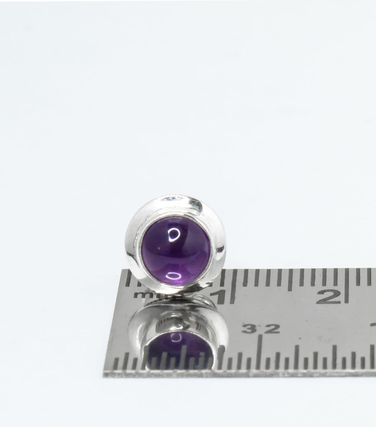 Round Genuine AMETHYST Gems 925 Silver Stud Earrings, Simple Purple Stud Earrings, Aquarius Zodiac February Birthstone, Australia, Zorbajewellers