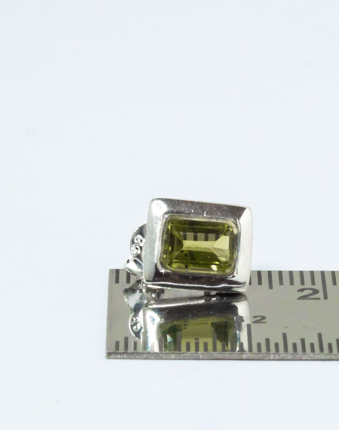 Genuine PERIDOT Gems Solid 925 Sterling SILVER Minimalist Rectangle Stud Earrings, Olive Green Beautifully Cut Peridot Earrings, Australia, Zorbajewellers