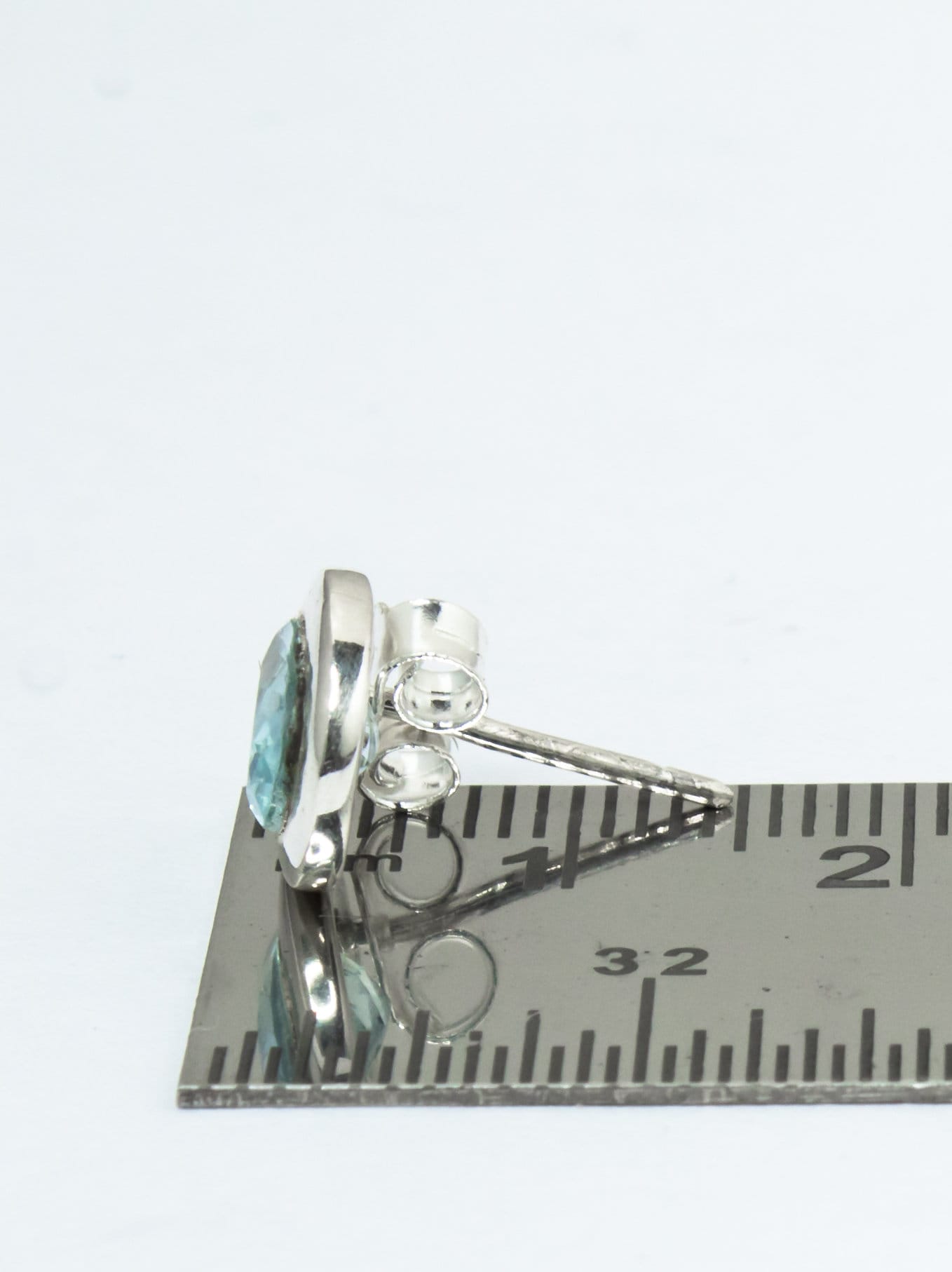 Oval Shaped Genuine Blue TOPAZ Gemstones 925 Silver Minimalist Stud Earrings, Sagittarius Zodiac December Birthstone, Australia, Zorbajewellers