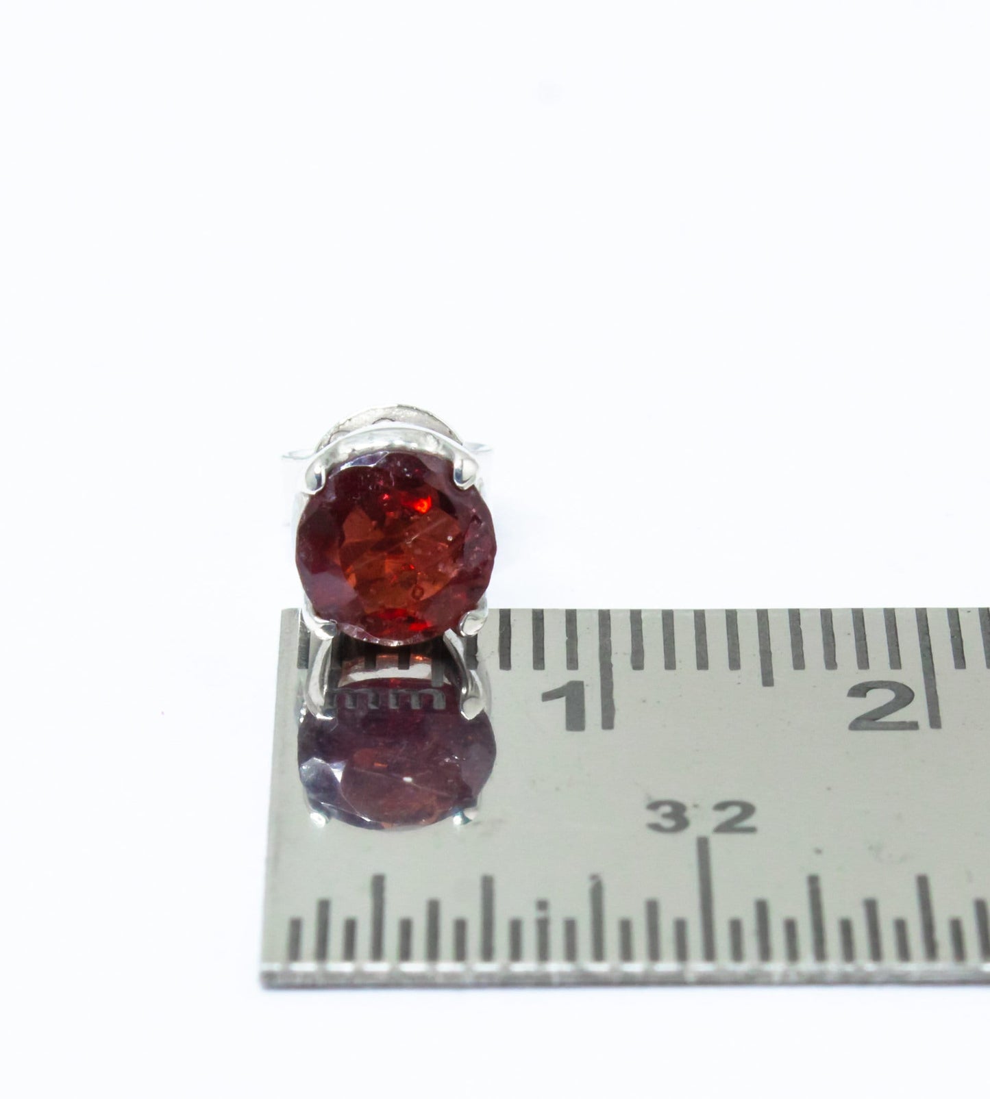 Genuine Red GARNET Gems 925 Silver Round Prong Set Stud Earrings, Round Garnet Stud Earrings, Capricorn Zodiac January Birthstone, Australia, Zorbajewellers