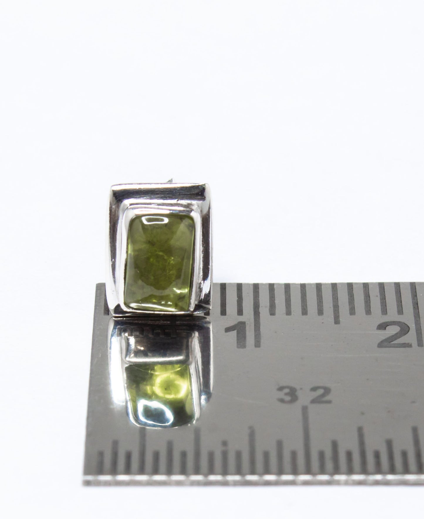 Genuine PERIDOT Gems Solid 925 Sterling SILVER Minimalist Rectangle Stud Earrings, Olive Green Beautifully Cut Peridot Earrings, Australia, Zorbajewellers