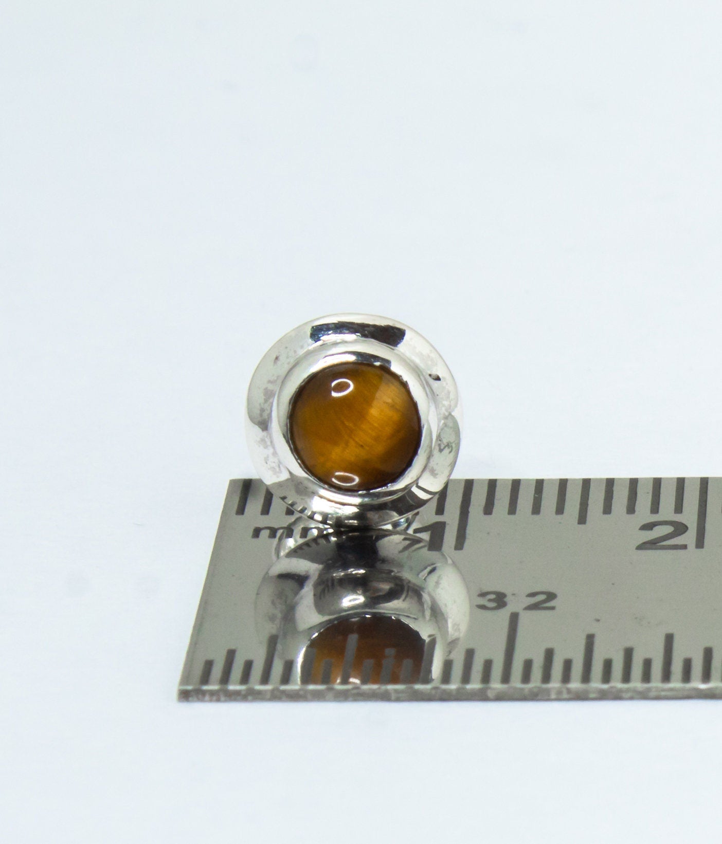 Tiger's Eye Gems 925 Sterling Silver Minimalist Round Stud Earrings, Tiger Eye gemstone studs, July Birthstone, Tiger Eye Australia, Zorbajewellers
