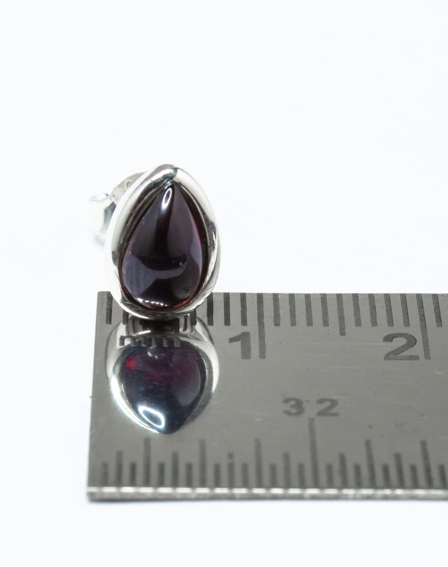 Genuine Red GARNET Gems 925 Silver Pear Shaped Simple Stud Earrings, Garnet Stud Earrings, Capricorn Zodiac January Birthstone, Australia, Zorbajewellers