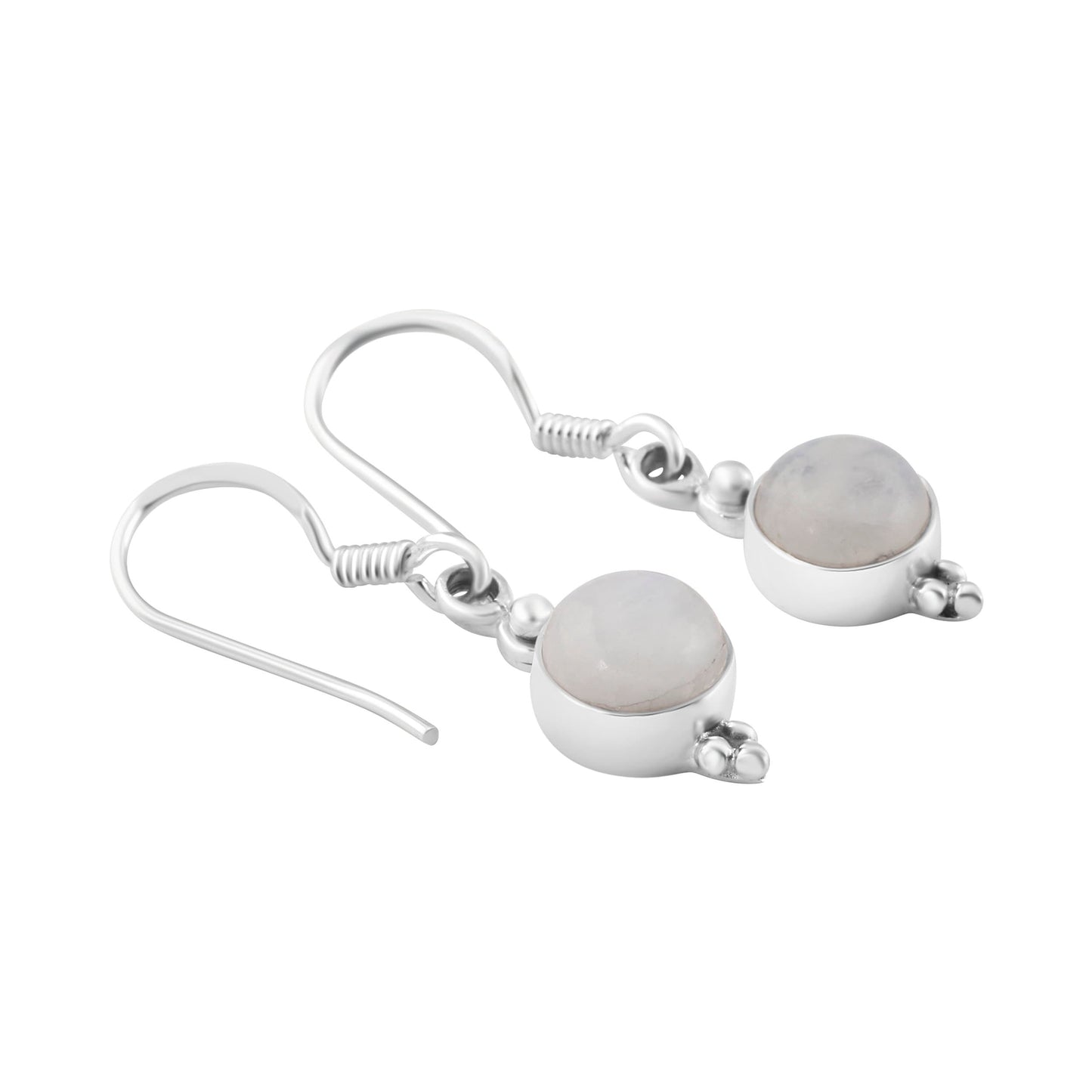 Genuine Round MOONSTONE Gems Oxidized Silver Earrings, 925 Sterling SILVER earrings, Cancer Zodiac July Birthstone Gift, Australia, Zorbajewellers