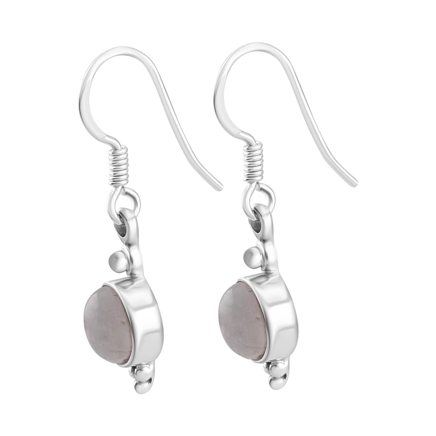 Genuine Round MOONSTONE Gems Oxidized Silver Earrings, 925 Sterling SILVER earrings, Cancer Zodiac July Birthstone Gift, Australia, Zorbajewellers