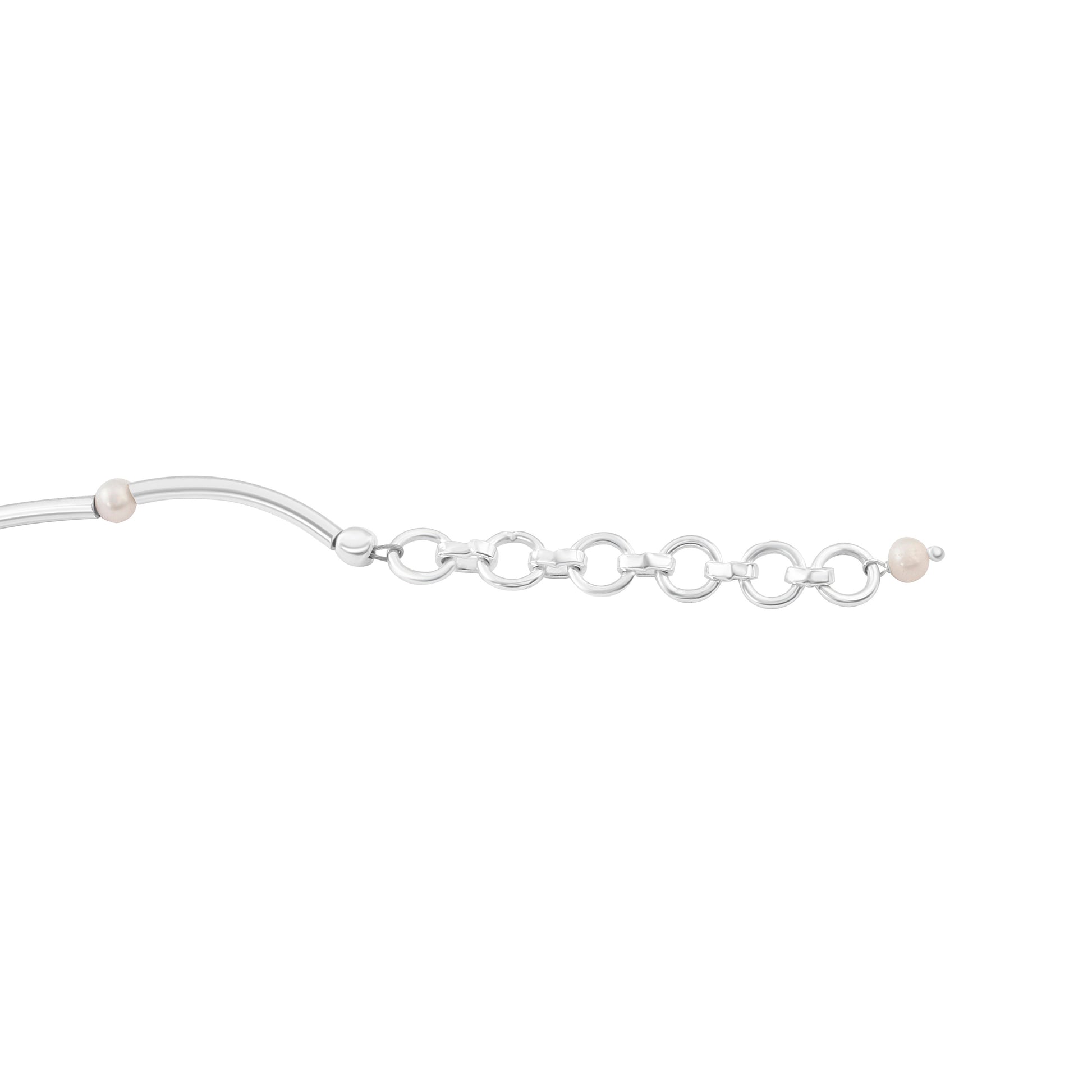 White Genuine Pearl Beautiful Gemstones 925 SILVER Tubes Bracelet Anklet, Pipes Bracelet Anklet, June Birthstone, Australia, Zorbajewellers