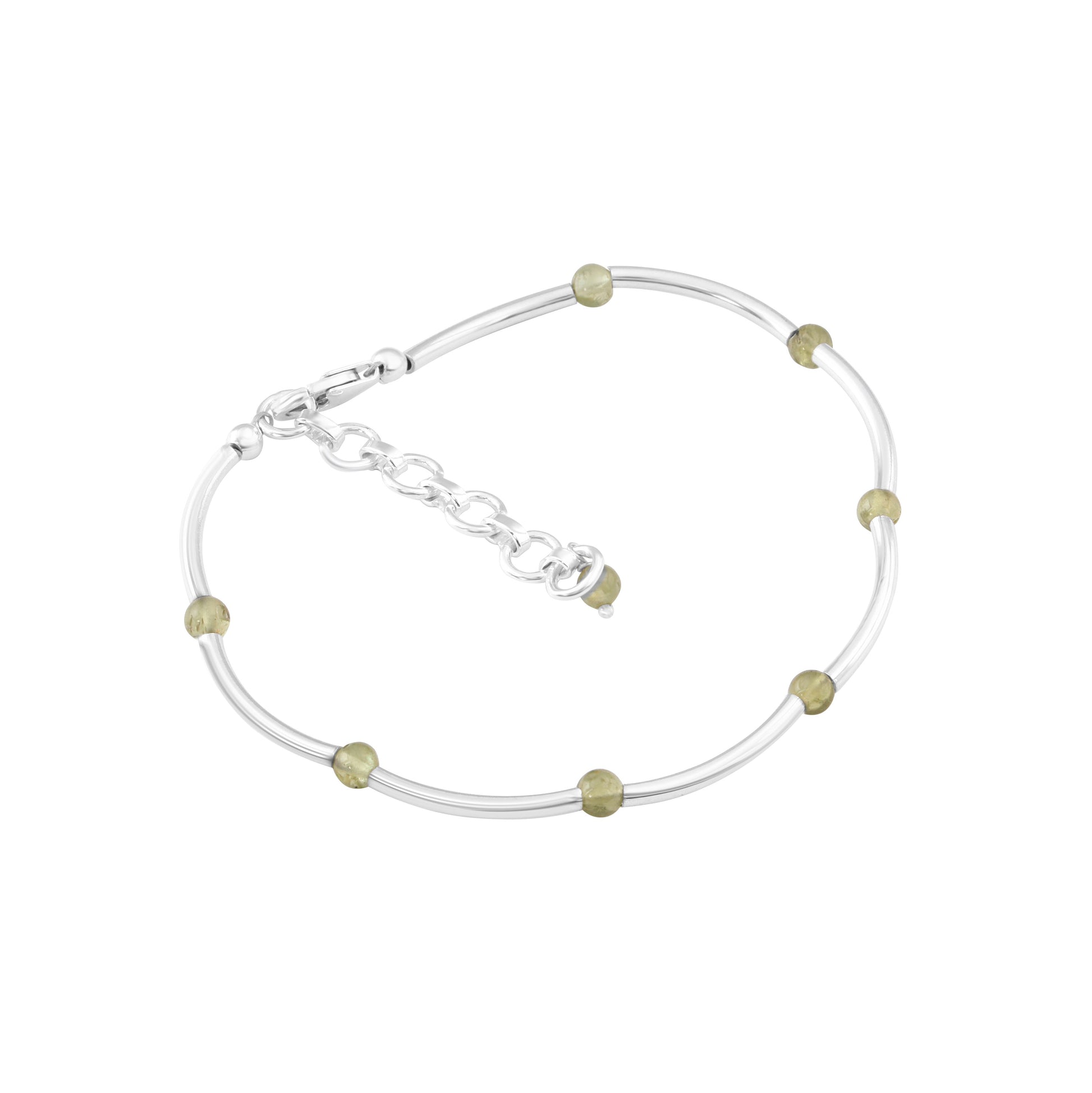 Genuine Peridot Beautiful Gemstones 925 SILVER Tubes Bracelet Anklet, Leo Zodiac, August Birthstone Gift, Australia, Zorbajewellers