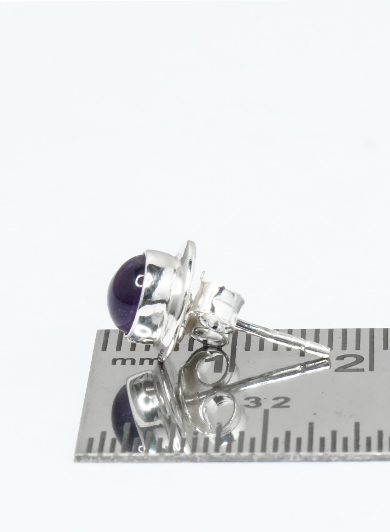 Round Genuine AMETHYST Gems 925 Silver Stud Earrings, Simple Purple Stud Earrings, Aquarius Zodiac February Birthstone, Australia, Zorbajewellers
