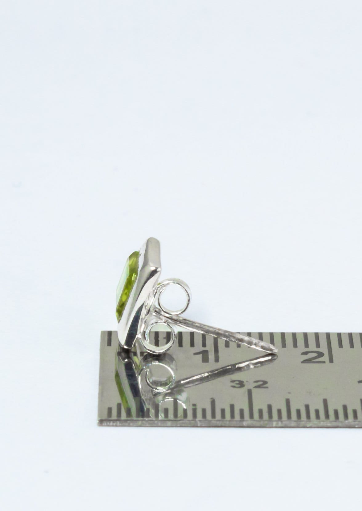 Genuine PERIDOT Gems Solid 925 Sterling SILVER Minimalist Rectangle Stud Earrings, Olive Green Beautifully Cut Peridot Earrings, Australia, Zorbajewellers