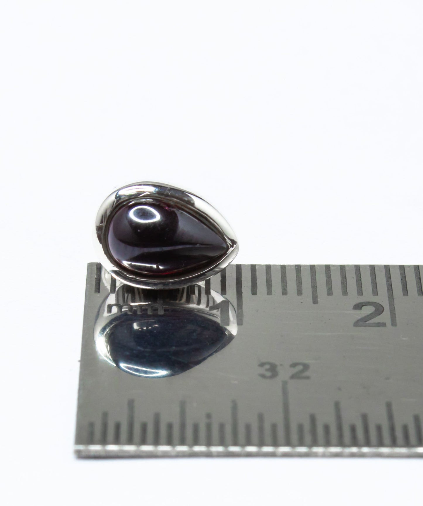 Genuine Red GARNET Gems 925 Silver Pear Shaped Simple Stud Earrings, Garnet Stud Earrings, Capricorn Zodiac January Birthstone, Australia, Zorbajewellers
