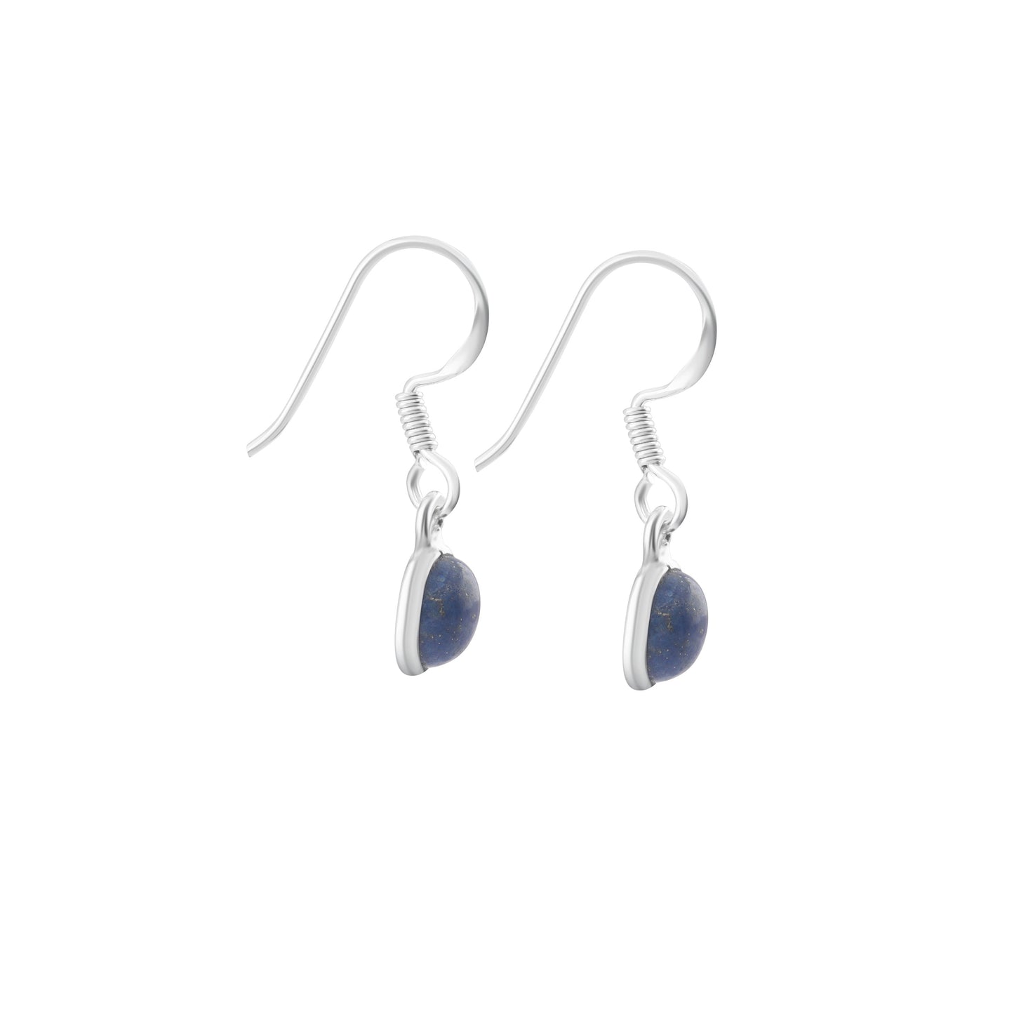 LAPIS LAZULI Gems Solid 925 SILVER Minimalist Earrings, Round Blue Gems, December birthstone, Sagittarius, Capricorn gift, Australia, Zorbajewellers