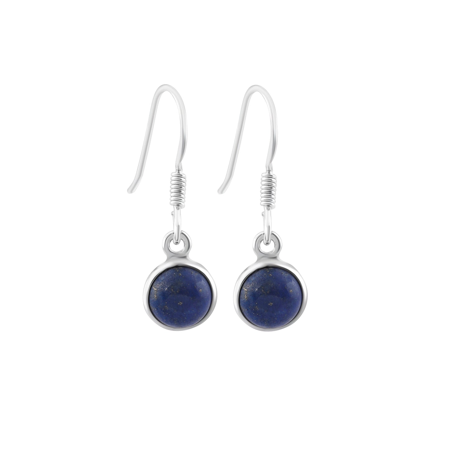 LAPIS LAZULI Gems Solid 925 SILVER Minimalist Earrings, Round Blue Gems, December birthstone, Sagittarius, Capricorn gift, Australia, Zorbajewellers
