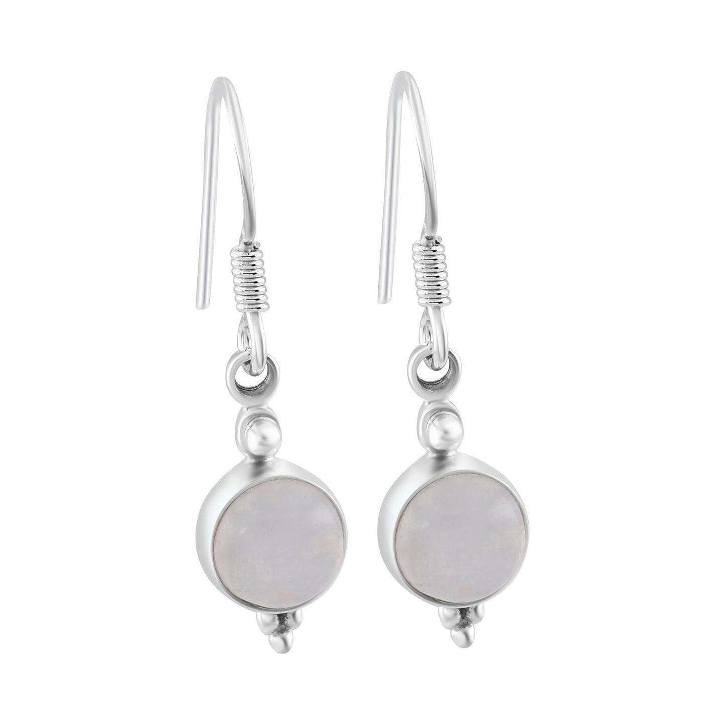 Genuine Round MOONSTONE Gems Oxidized Silver Earrings, 925 Sterling SILVER earrings, Cancer Zodiac July Birthstone Gift, Australia, Zorbajewellers