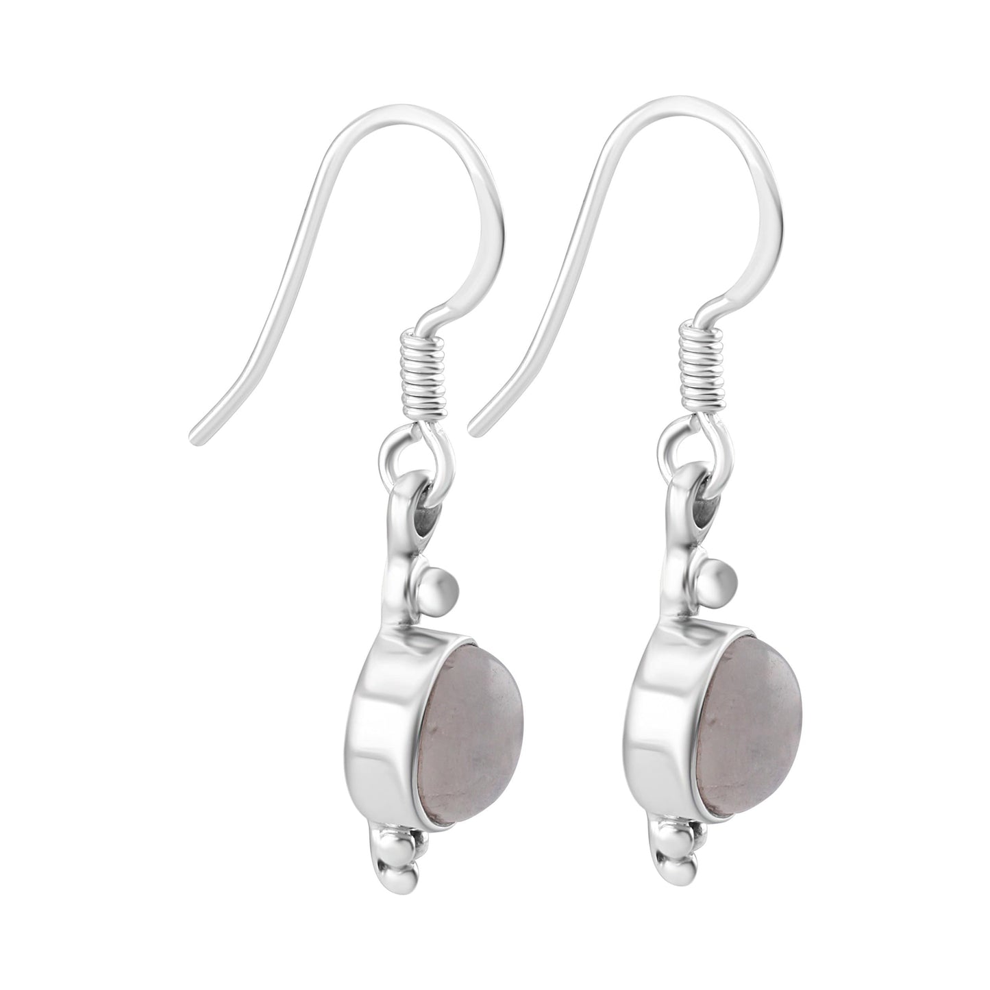 Genuine Round MOONSTONE Gems Oxidized Silver Earrings, 925 Sterling SILVER earrings, Cancer Zodiac July Birthstone Gift, Australia, Zorbajewellers