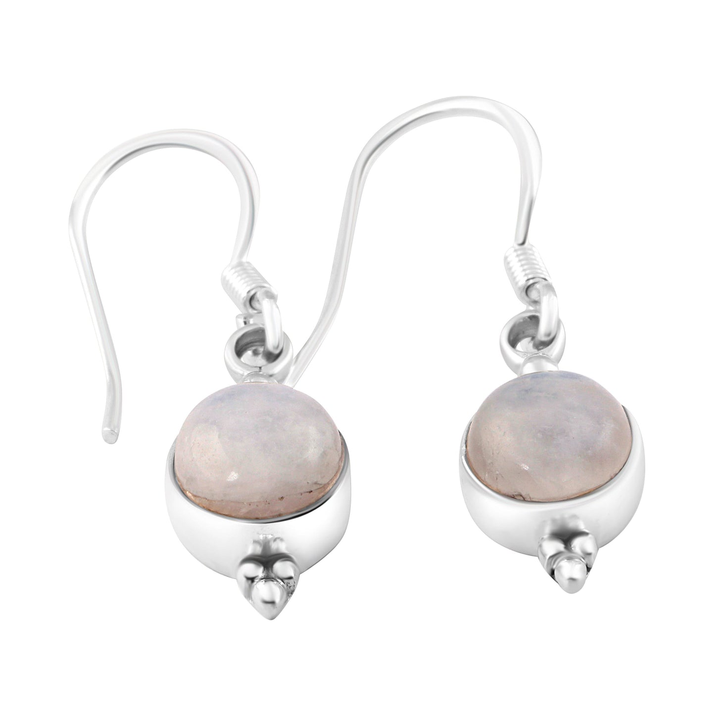 Genuine Round MOONSTONE Gems Oxidized Silver Earrings, 925 Sterling SILVER earrings, Cancer Zodiac July Birthstone Gift, Australia, Zorbajewellers