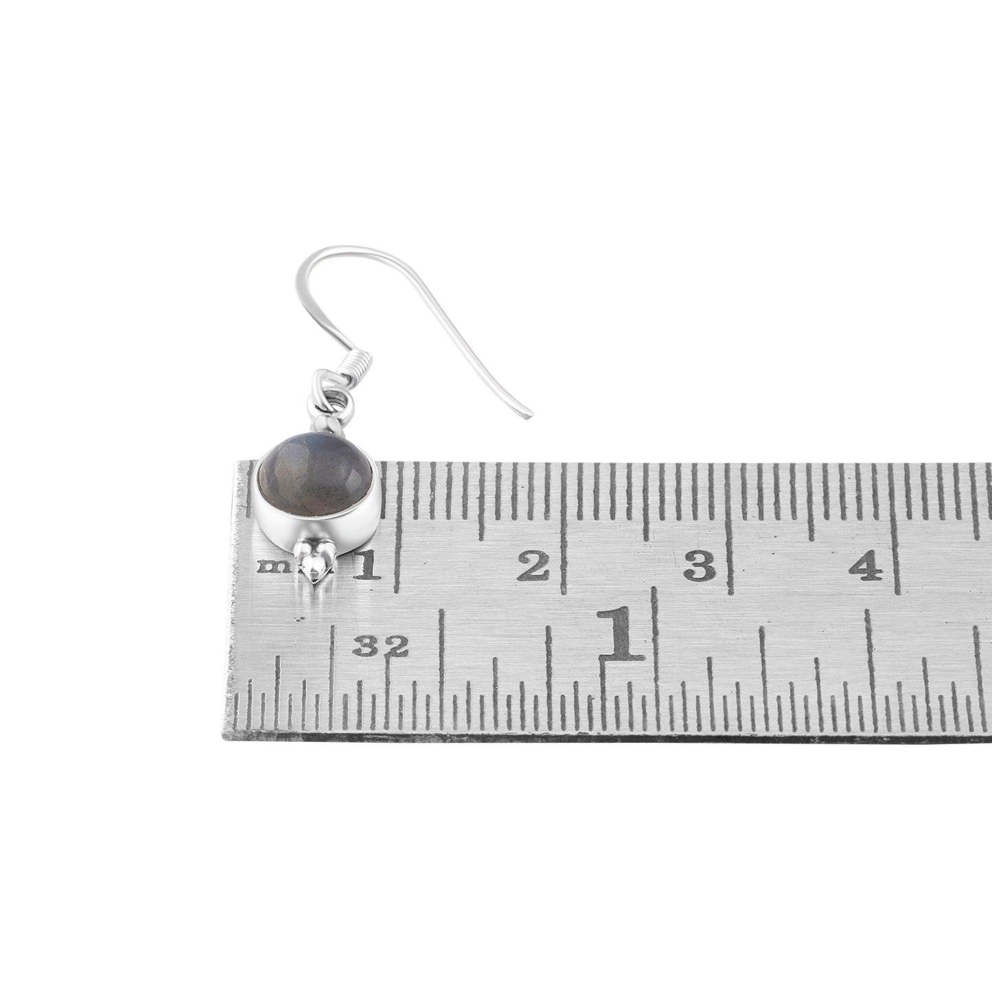 Genuine Round LABRADORITE Gems 925 SILVER Earrings, Round Gray Labradorite Gems Silver Earrings, Gray Green Gems Earrings, Australia, Zorbajewellers