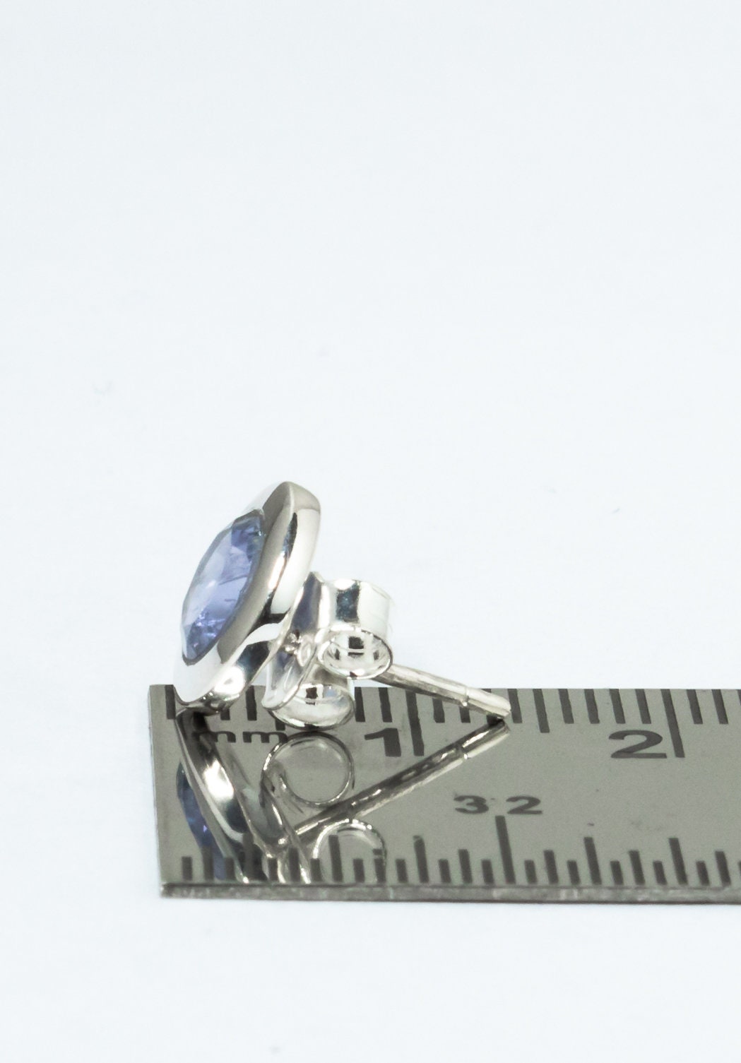 Genuine Iolite Round Cut Gems Solid 925 Sterling SILVER Round Stud Earrings, Sagittarius & Taurus Zodiac, September Birthstone, Australia, Zorbajewellers