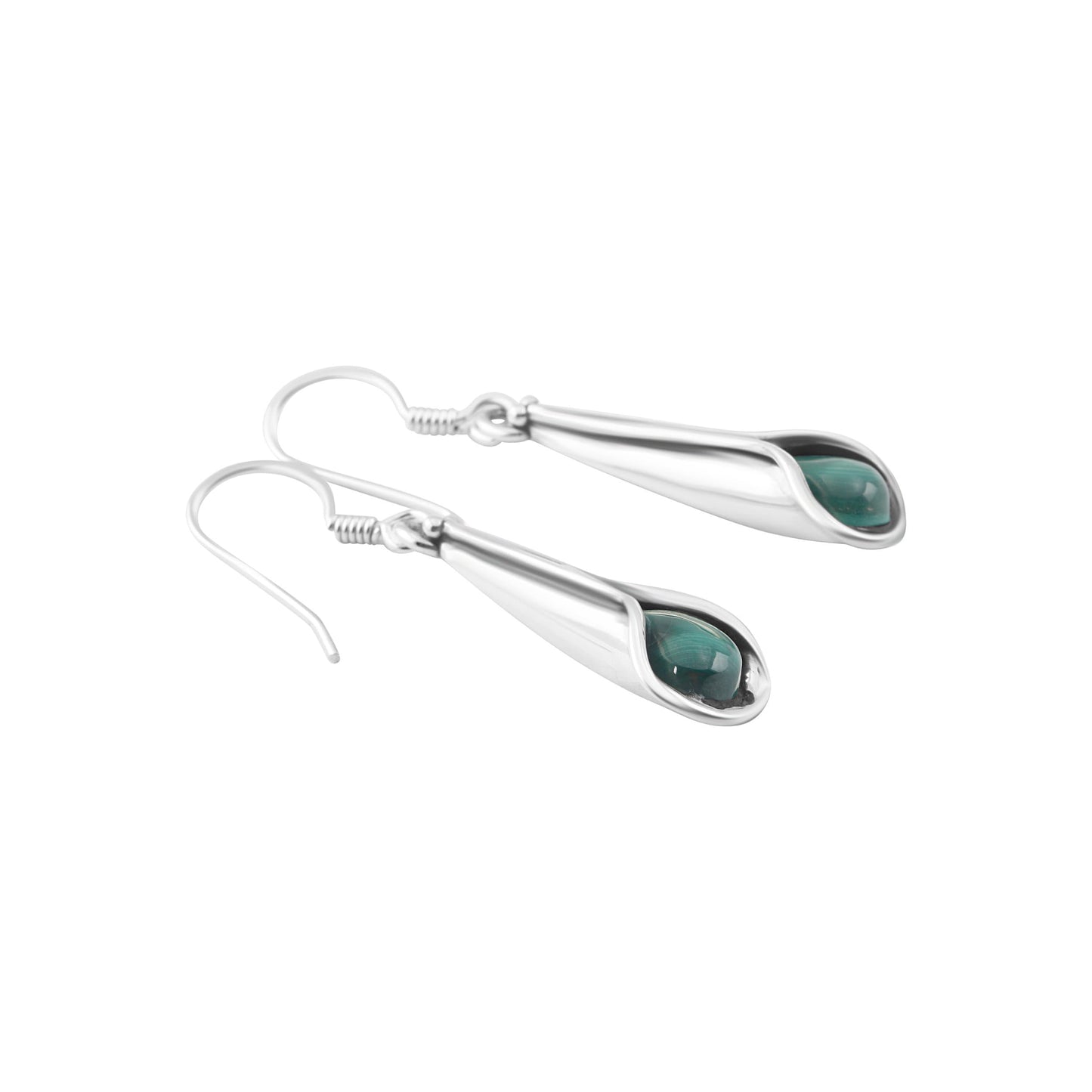 Green Malachite Textured Gems 925 Silver Long Drop Earrings, Beautiful Green Round gems Earrings, Taurus Zodiac May birthstone, Australia, Zorbajewellers