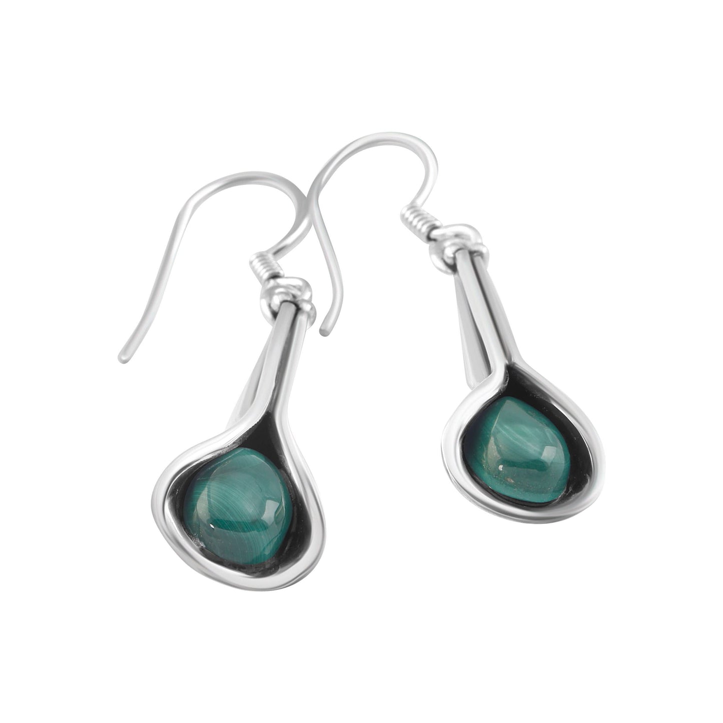 Green Malachite Textured Gems 925 Silver Long Drop Earrings, Beautiful Green Round gems Earrings, Taurus Zodiac May birthstone, Australia, Zorbajewellers