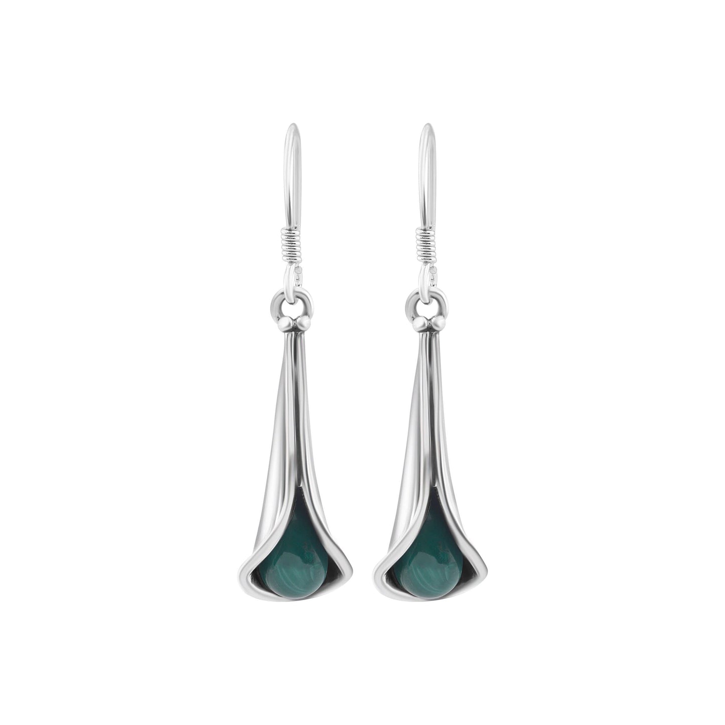 Green Malachite Textured Gems 925 Silver Long Drop Earrings, Beautiful Green Round gems Earrings, Taurus Zodiac May birthstone, Australia, Zorbajewellers
